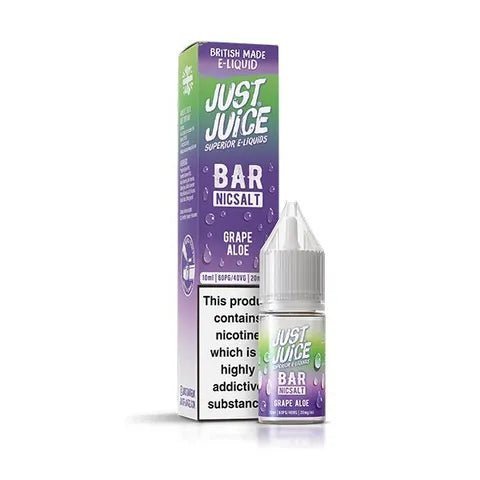 Just Juice Bar Nic Salt 10ml E-Liquid Box of 10-Grape Aloe-vapeukwholesale