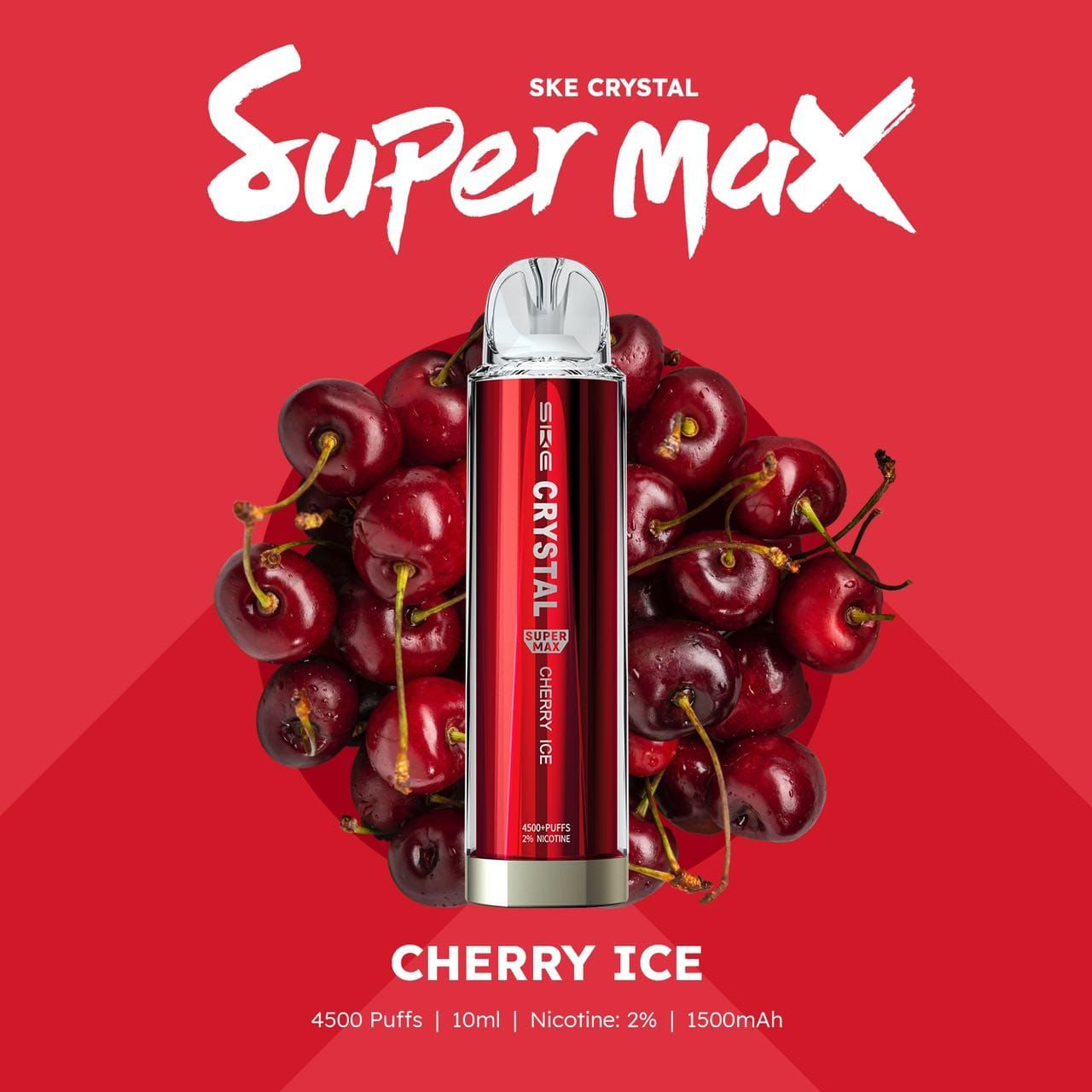 Ske Crystal Super Max 4500 Disposable Vape Puff Pod Device-Cherry Ice-vapeukwholesale