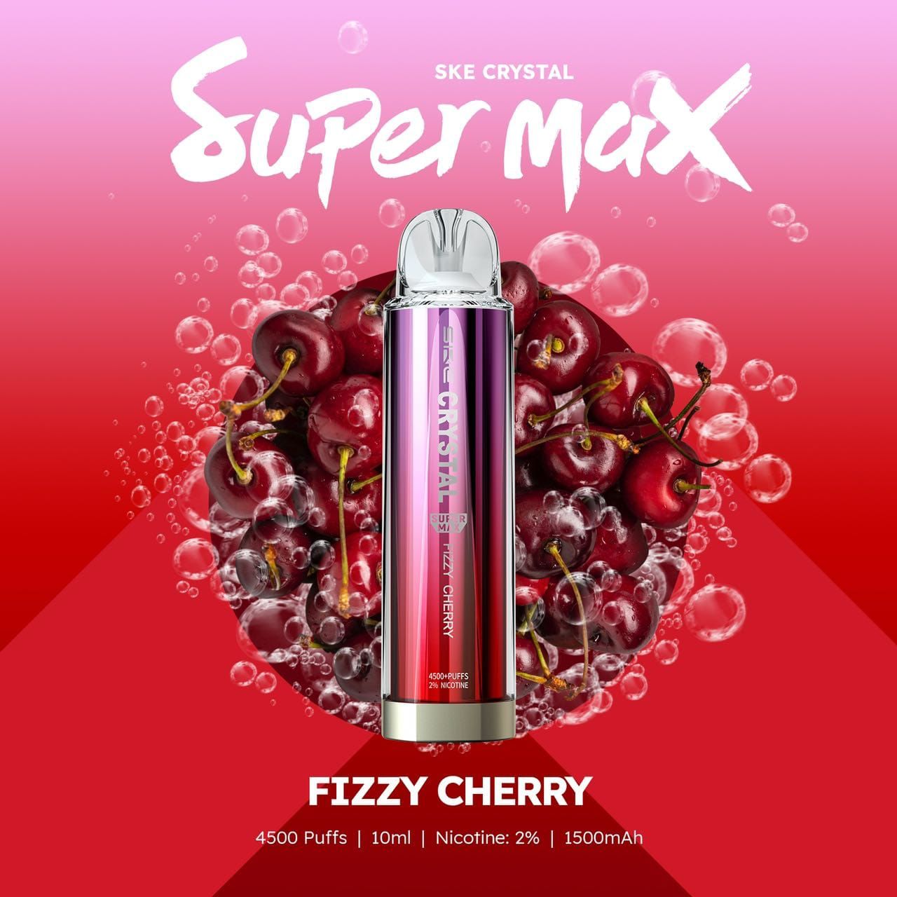 Ske Crystal Super Max 4500 Disposable Vape Puff Pod Device-Fizzy Cherry-vapeukwholesale
