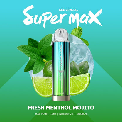Ske Crystal Super Max 4500 Disposable Vape Puff Pod Device-Fresh Menthol Mojito-vapeukwholesale
