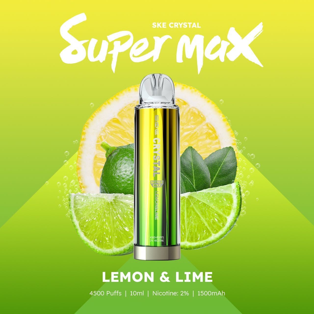Ske Crystal Super Max 4500 Disposable Vape Puff Pod Device-Lemon & Lime-vapeukwholesale