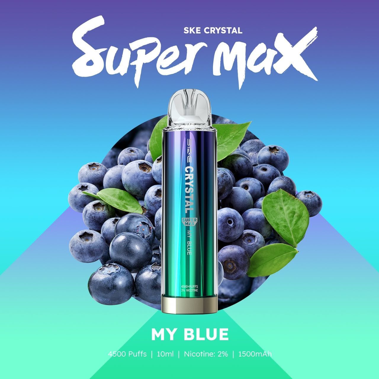 Ske Crystal Super Max 4500 Disposable Vape Puff Pod Device-My Blue-vapeukwholesale