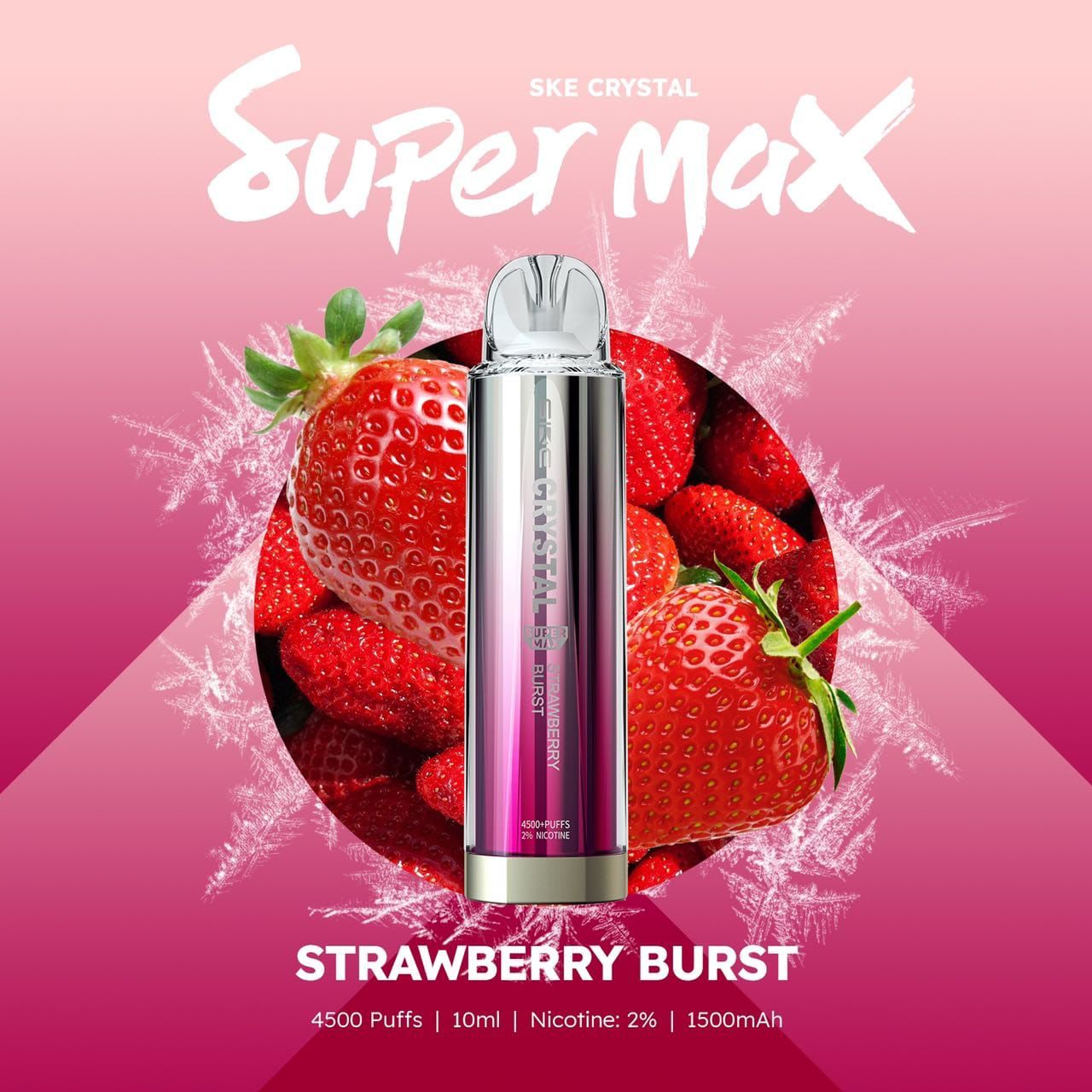 Ske Crystal Super Max 4500 Disposable Vape Puff Pod Device-Strawberry Burst-vapeukwholesale